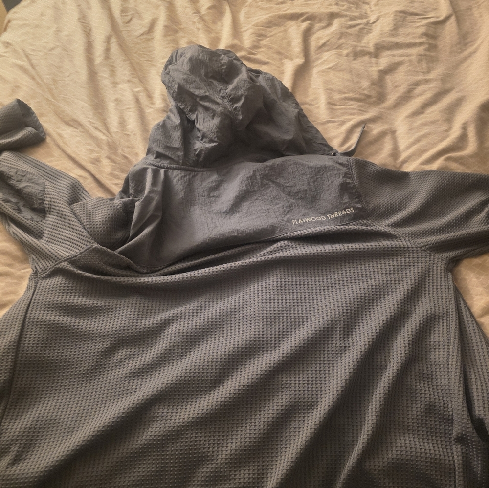 Flatwood Threads Men's Lightweight Gray Jacket with Bright Orange Trim - Picture 7 of 8
